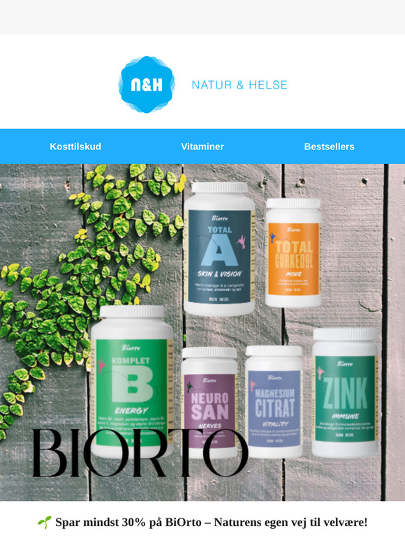 🌱 Spar mindst 30% på BiOrto – Naturens egen vej til velvære!