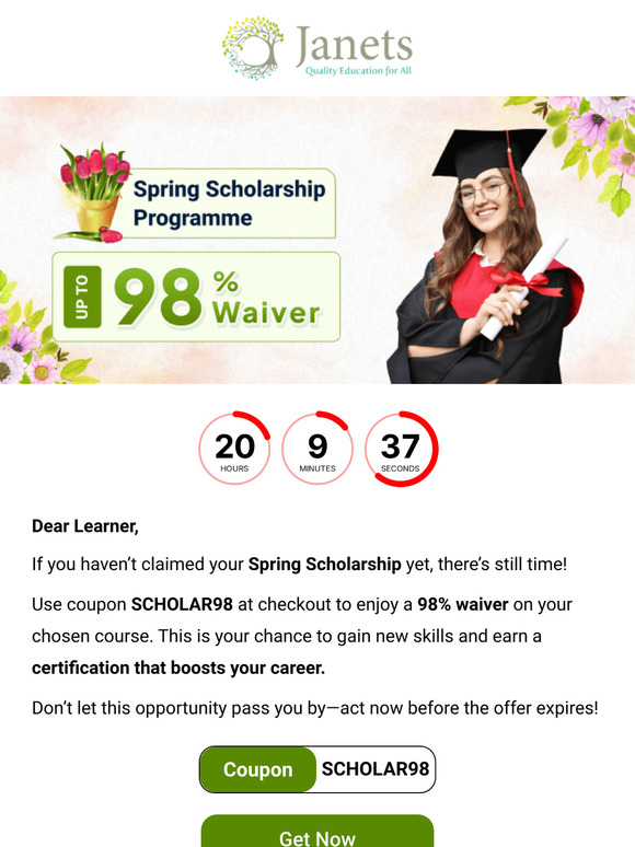 [URGENT] Last day to claim your Scholarship, Learner! ⏰