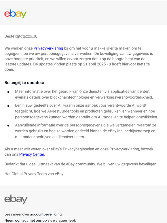 Updates van onze Privacyverklaring 2025
