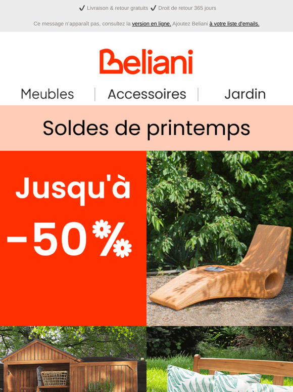 Jusqu'à -50 % sur tout le site pour raviver votre jardin ce printemps