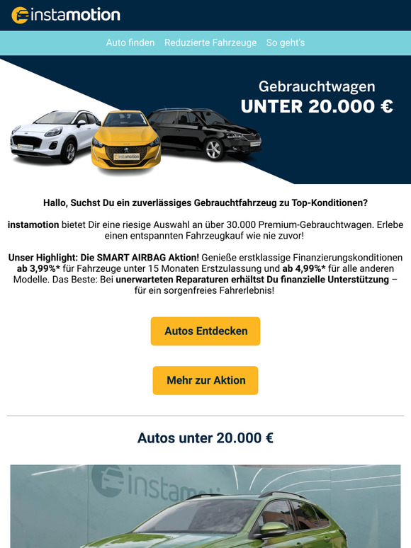 Entdecke jetzt unsere SMART AIRBAG Aktion! Nur noch bis zum 31.05!