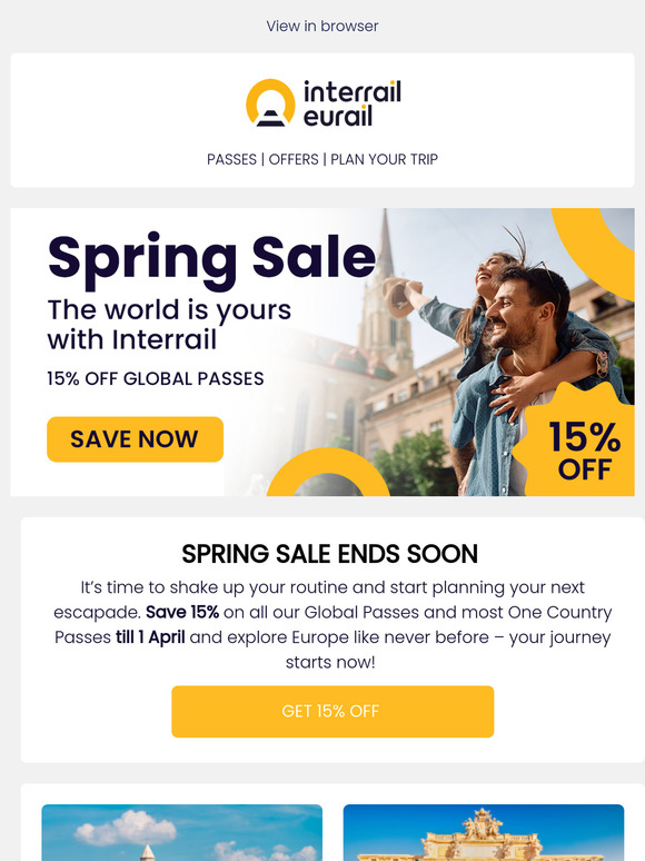 Ending soon! 15% off Global Passes 🚂