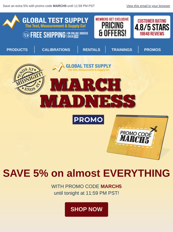 Expires Soon! Use your promo code MARCH5 today