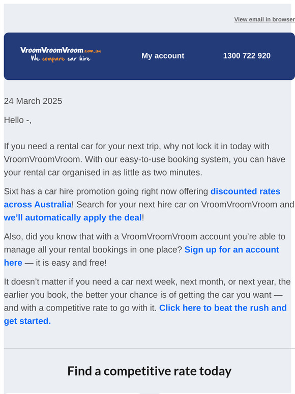 Last week for our special car hire deal with Sixt!