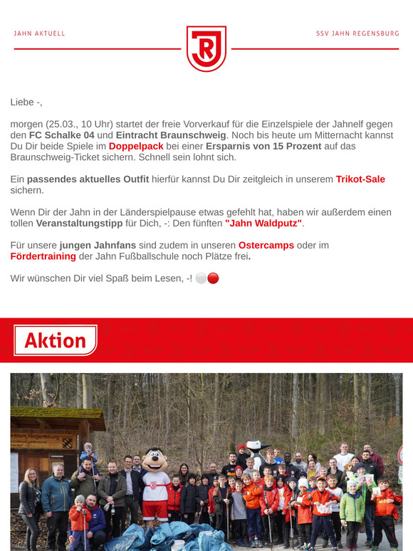 Jahn Aktuell | Fünfter Jahn Waldputz steht auf dem Programm ⚪🔴