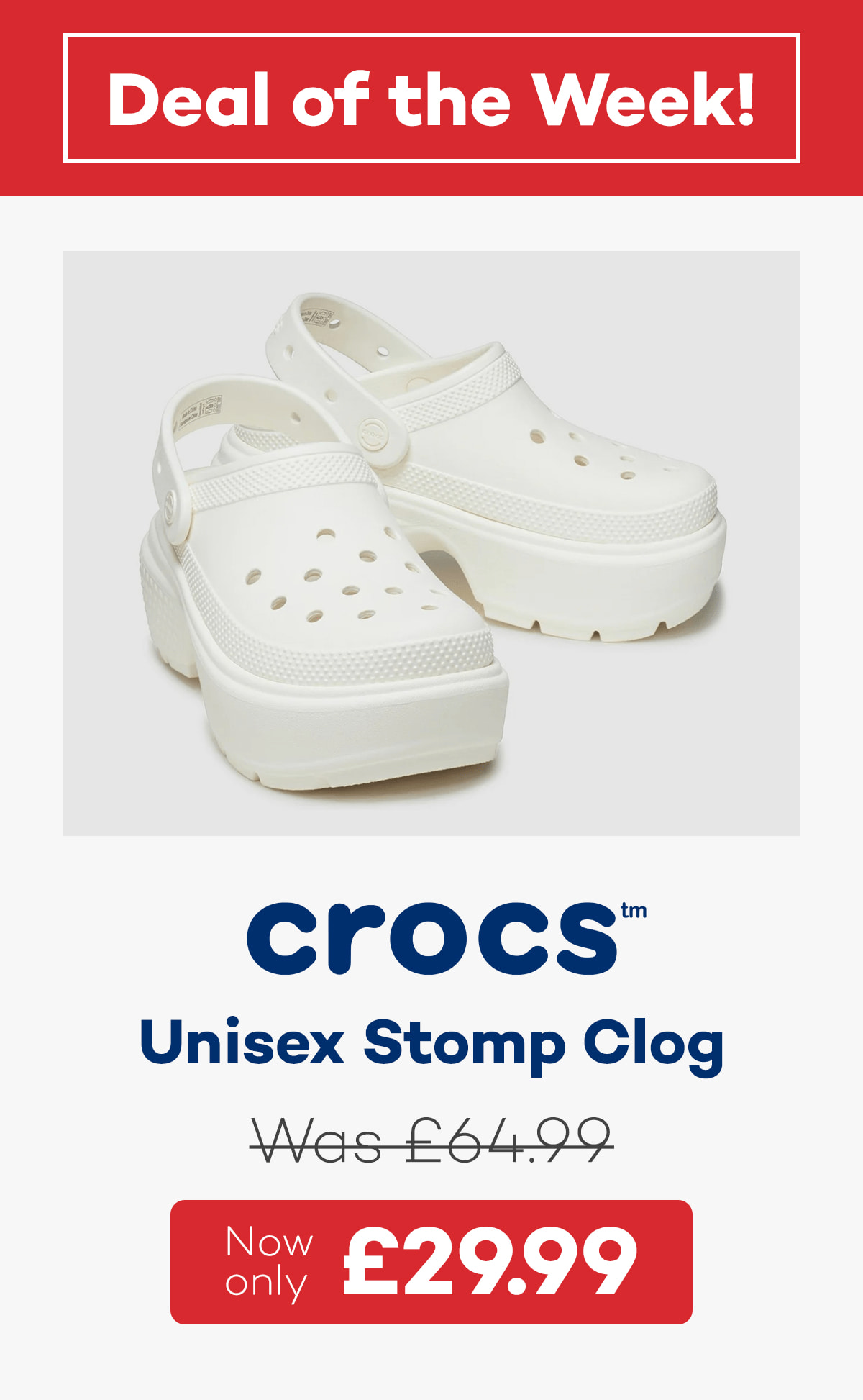 Crocs Unisex Stomp Clog £29.99 £64.99 Save £35