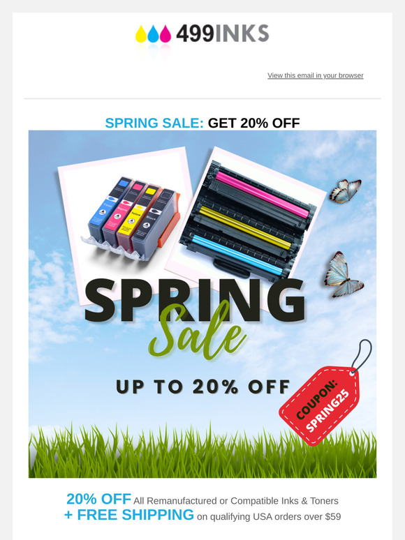 Say hello to spring with 20% off all ink & toner!