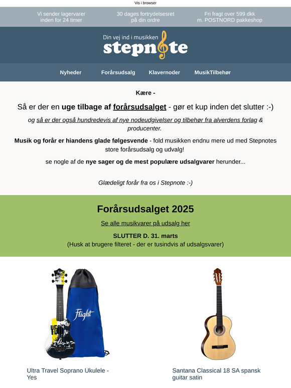 Der er musik og forår i luften :-) Gør et kup i forårsudsalget