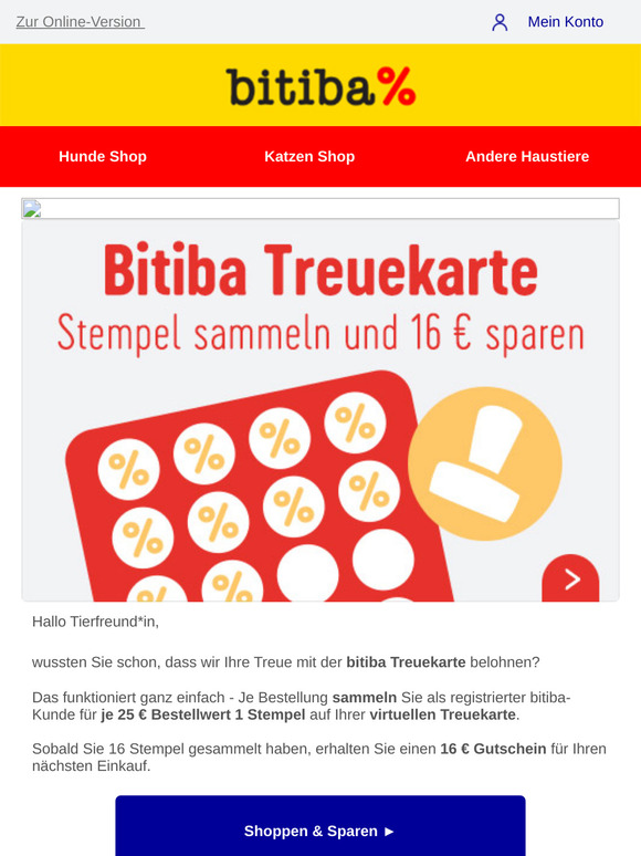 📣 16 € Rabatt mit unserer Treuekarte!