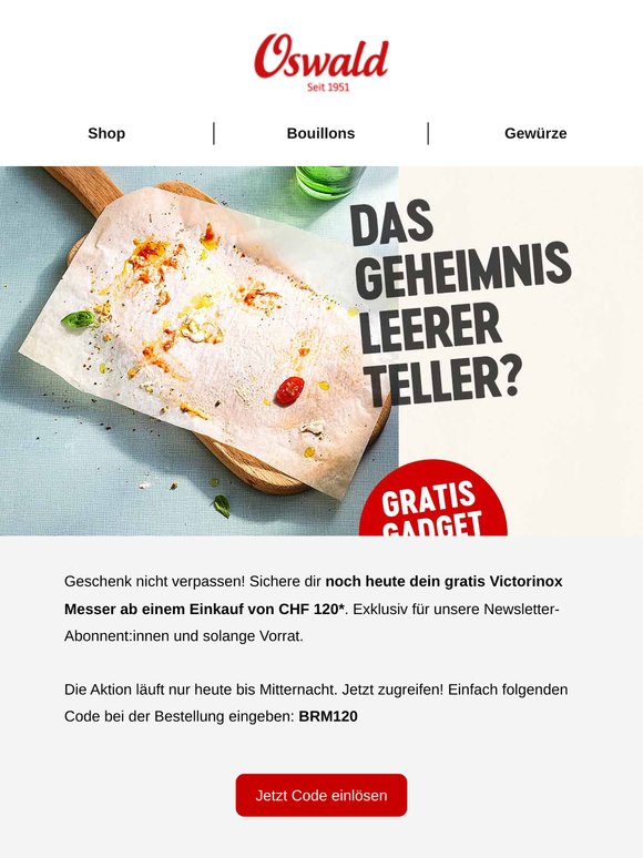 Letzte Chance: Gratis Victorinox Messer erhalten 🔪🎁