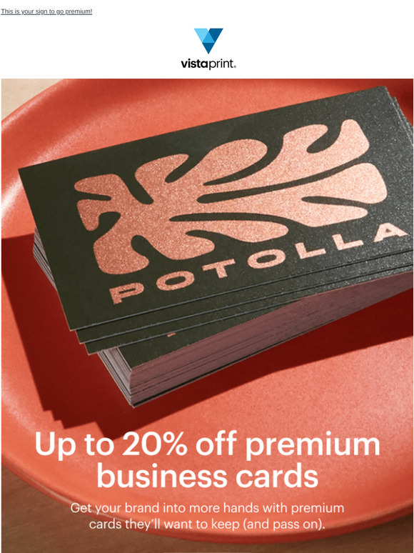 Up to 20% off giving your business cards a premium makeover💯