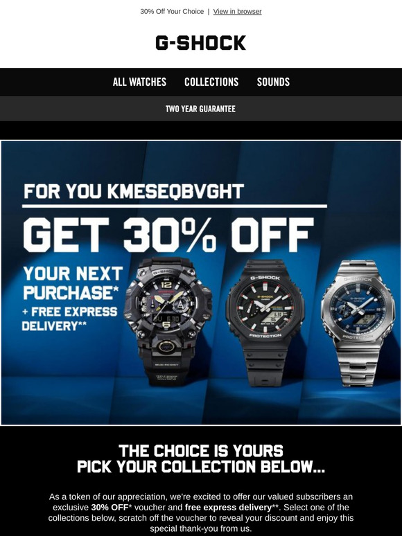 **Special Offer** 30% OFF G-SHOCK COLLECTIONS