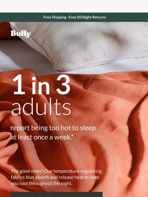 1 In 3 Adults Report Being Too Warm to Sleep