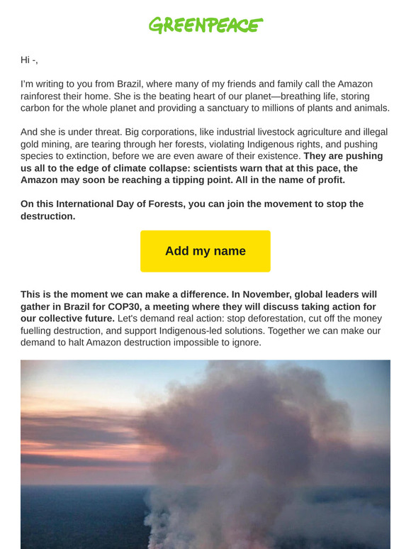 The Amazon needs you more than ever. No pressure.