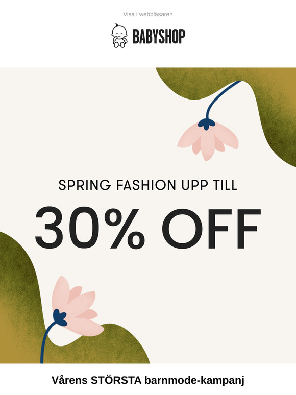 🌸👦👧 Vårens STÖRSTA barnmode-kampanj – upp till 30% rabatt!
