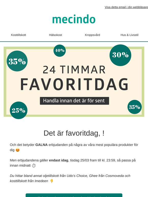 FAVORITDAG 🎉 Erbjudandena går ut 23:59!