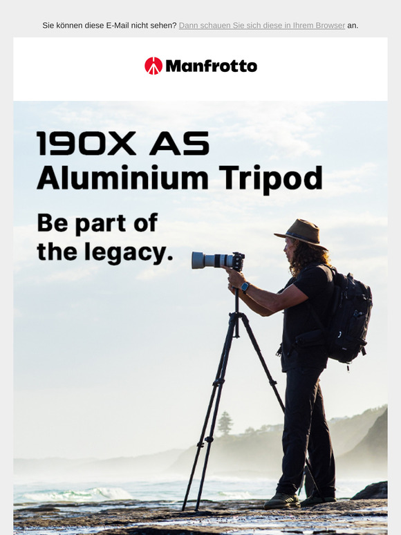 Neues Manfrotto 190X AS. Be part of the legacy.