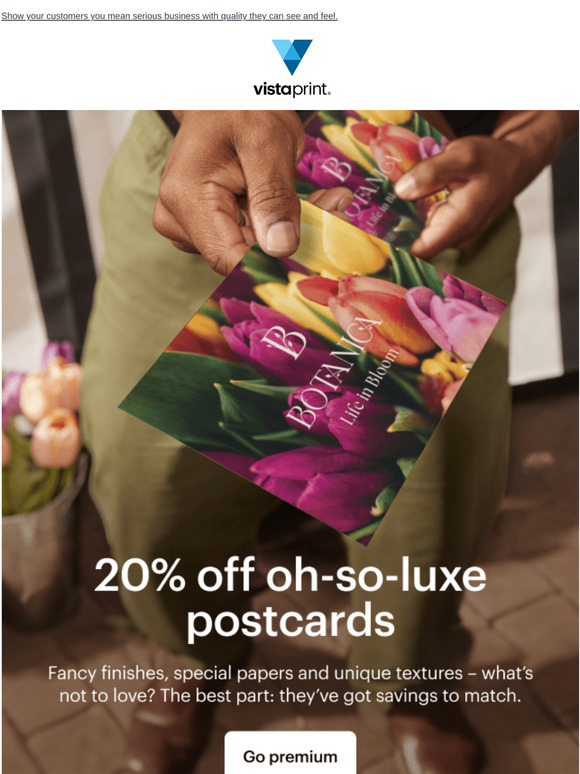 20% off luxe postcards? We print that
