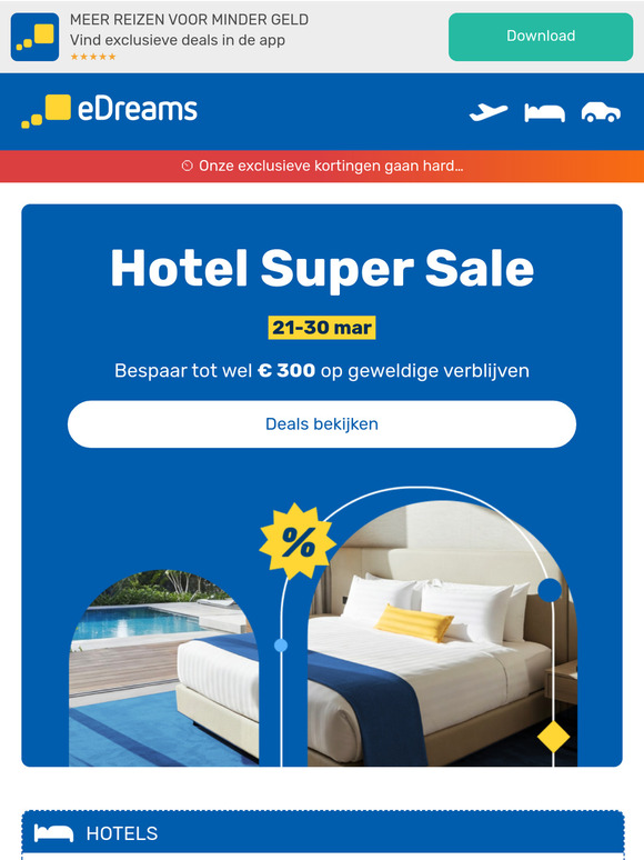 🔥 Onze Hotel Super Sale-deals gaan heel hard