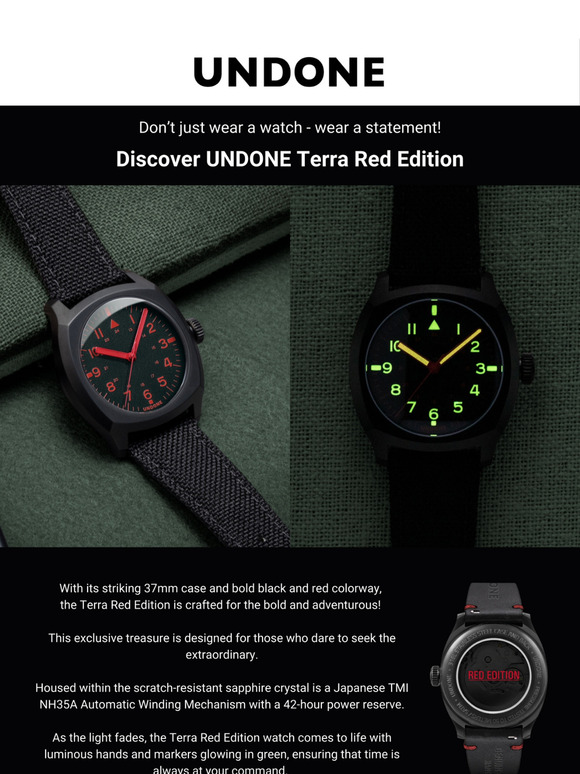 Wear a Statement! Discover UNDONE Terra Red Edition Watch!