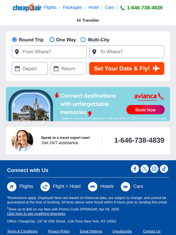 ✈  Discover Great Low Fares Today!