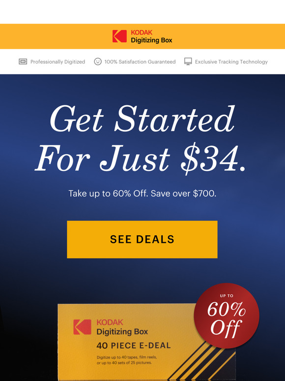 Did you hear? Up to 60% OFF Kodak Digitizing E-Deals!