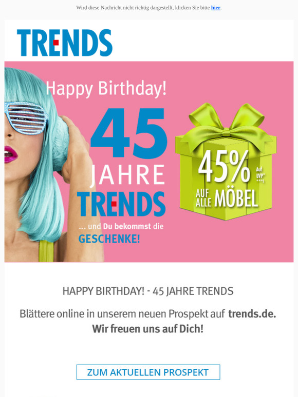 45 Jahre TRENDS - HAPPY BIRTHDAY!