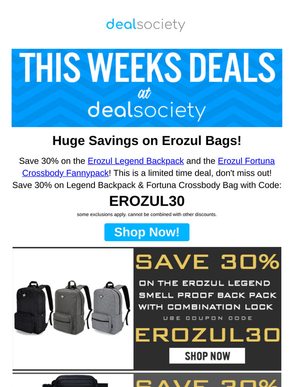 Special Deals on Erozul Bags & More!
