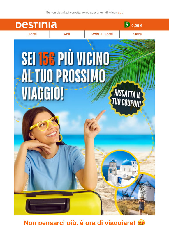 Esclusivo per te: 15€ di sconto sul tuo prossimo viaggio!