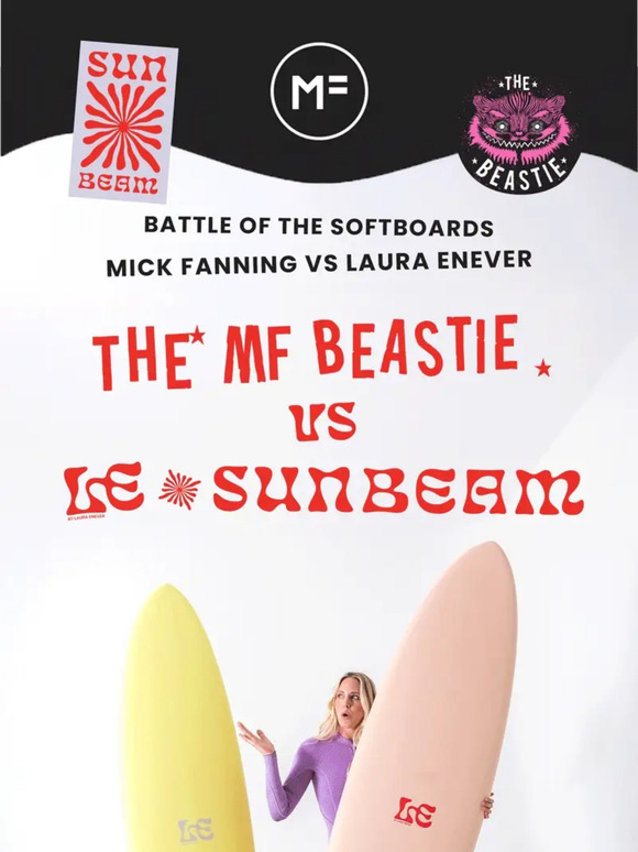 LAURA ENEVER SUNBEAM VS MICK FANNING BEASTIE ☀️🌴