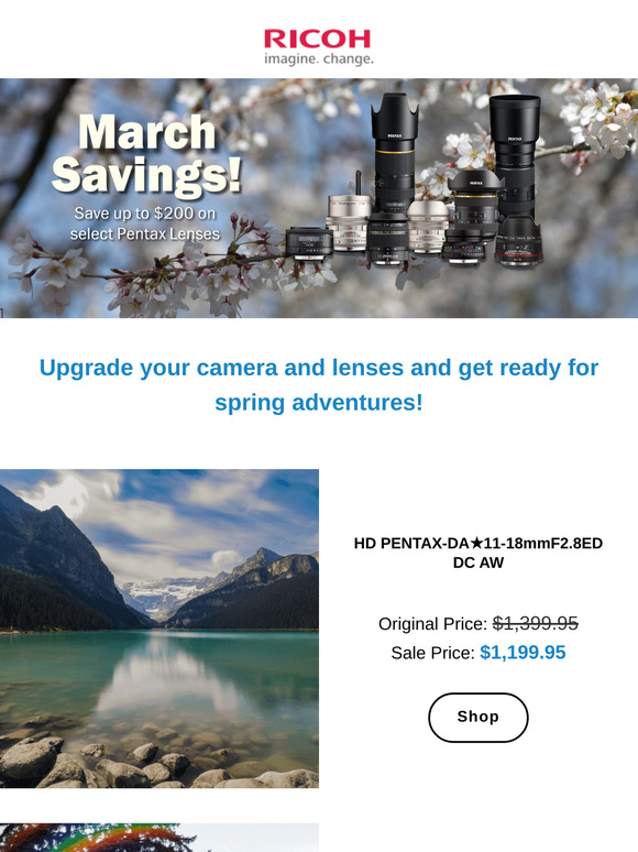 Save Now on Your New Pentax Lens!