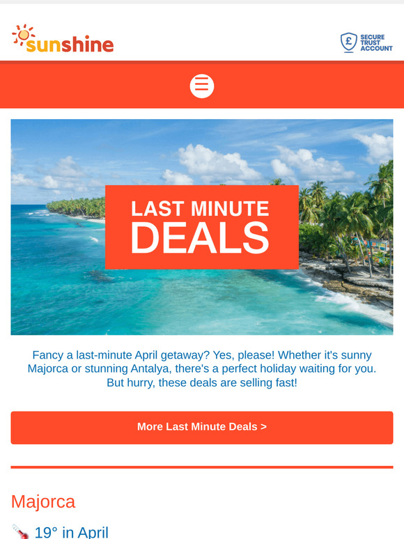 Last-minute holidays from only £181pp