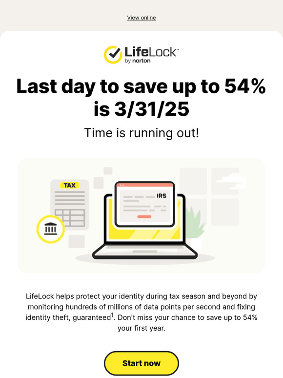 LifeLock tax season savings are leaving! 🚀💸