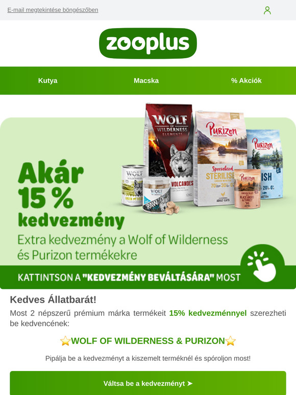 -15% Purizon & Wolf of Wilderness termékekre🐺🥩