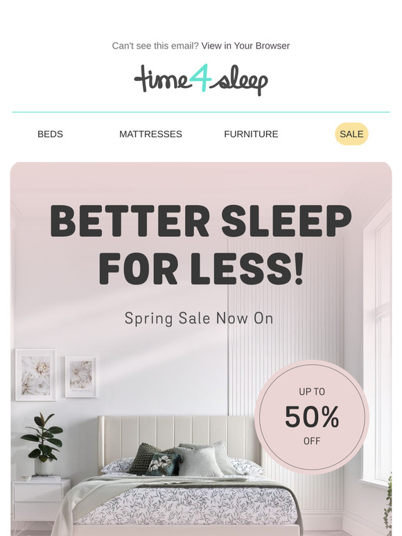 Spring Sale Now On – Up to 50% Off Beds!