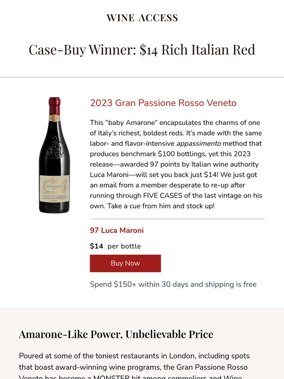 97pts: The “Baby Amarone” We Can’t Keep In Stock