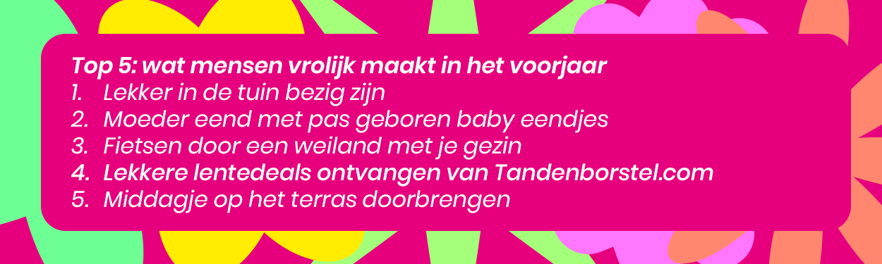 top5 wat mensen vrolijk maakt in het voorjaar