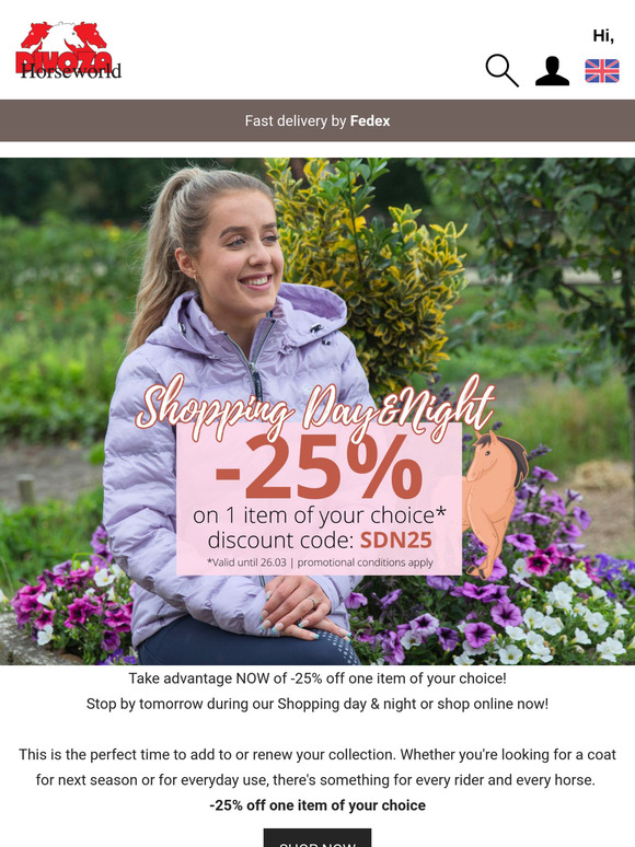 -25% discount on 1 product of your choice