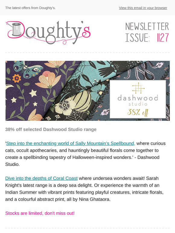 38% off Dashwood Studio 'Spellbound' & 'Woodland Notions' + 38% off Dutch Heritage + Swansea & Wickham Bishop Roadshow.