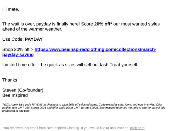 Score 20% Off This Payday 💸
