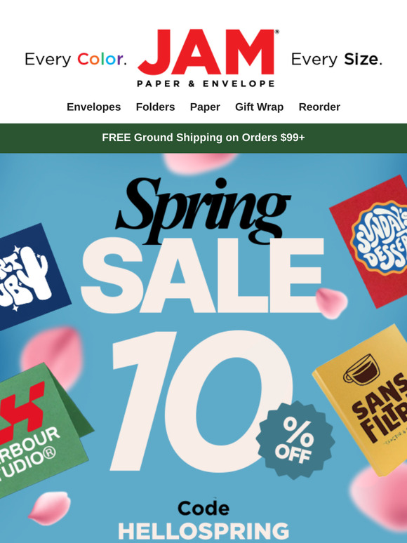 Enjoy 10% OFF during our Spring Sale. Stock up on your favorite envelopes and stationery! 💢