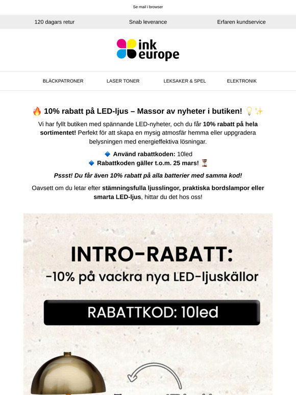 Spara 10% på LED-ljus & batterier – Massor av nyheter i shoppen! 💡✨