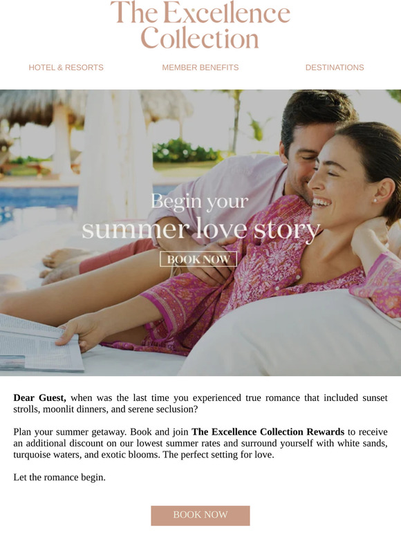 Your summer love story starts in paradise, Dear Guest