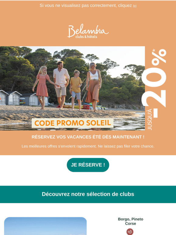 ⛱️ Jusqu'à -20% sur vos vacances d'été avec notre code promo !