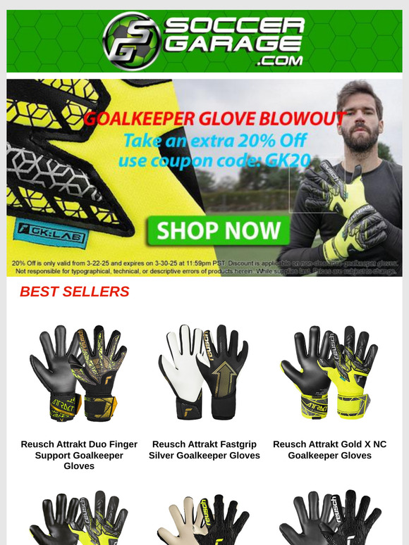Goalkeeper Glove 20% Off Blowout Sale