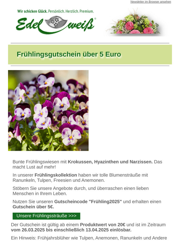 Frühlingsgutschein über 5 Euro