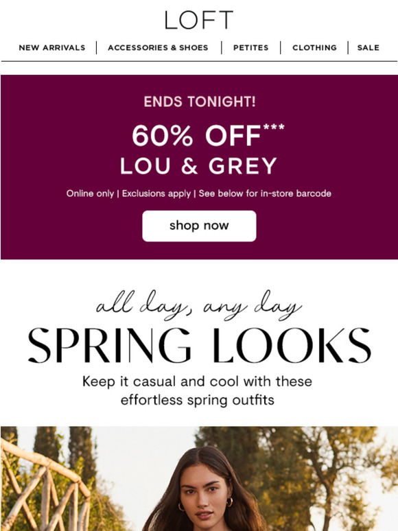 ENDS TONIGHT: 60% off Lou & Grey