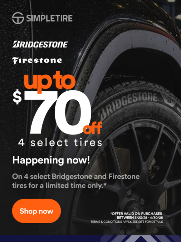 ✨ Save Up to $70 on Bridgestone Firestone Tires!