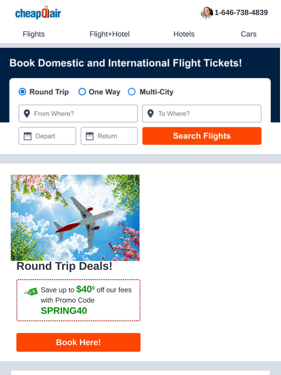 ✈ Cheap Round Trip Deals!