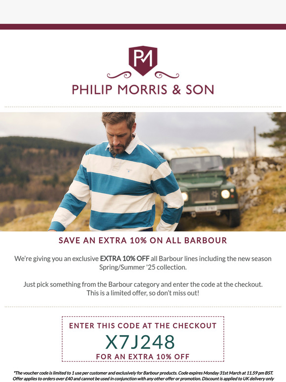 Here's an extra 10% OFF Barbour!